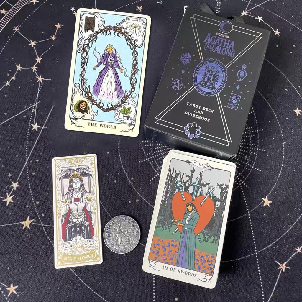 Agatha All Along Tarot Deck 78 การ์ดดาดฟ้ารุ่นภาษาอังกฤษ Fate Predictive Divination Party การ์ด decf