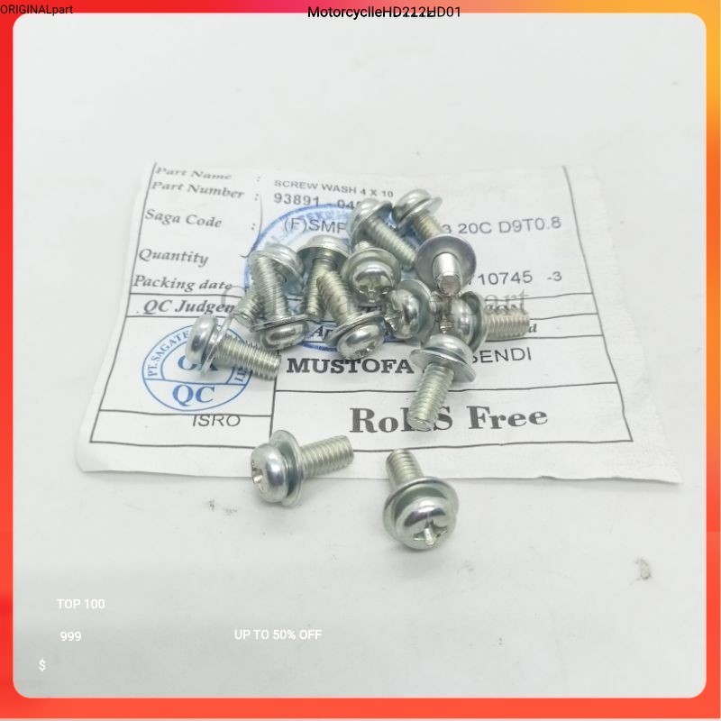 BOLT M4X12 ORIGINAL BOLT 7 M4 1 ซม. CARBURETOR BOLT DOUBLE RING BOLT ORIGINAL $ รถจักรยานยนต์ 01