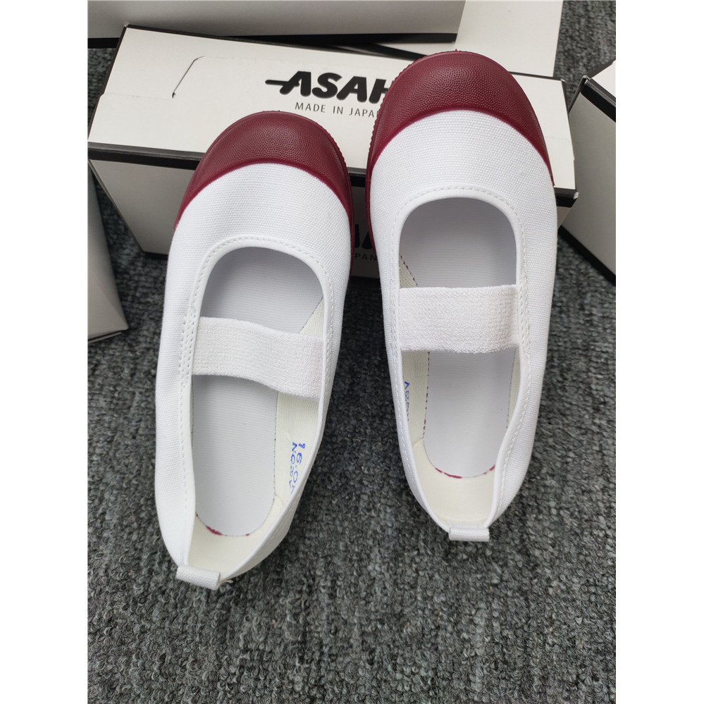 พร้อมสต็อกชายหญิงผ้าใบรองเท้า ASAHI ASAHI อนุบาลในร่มรองเท้าสีขาว Slip-On เด็ก Soft-Soled รองเท้าผ้า