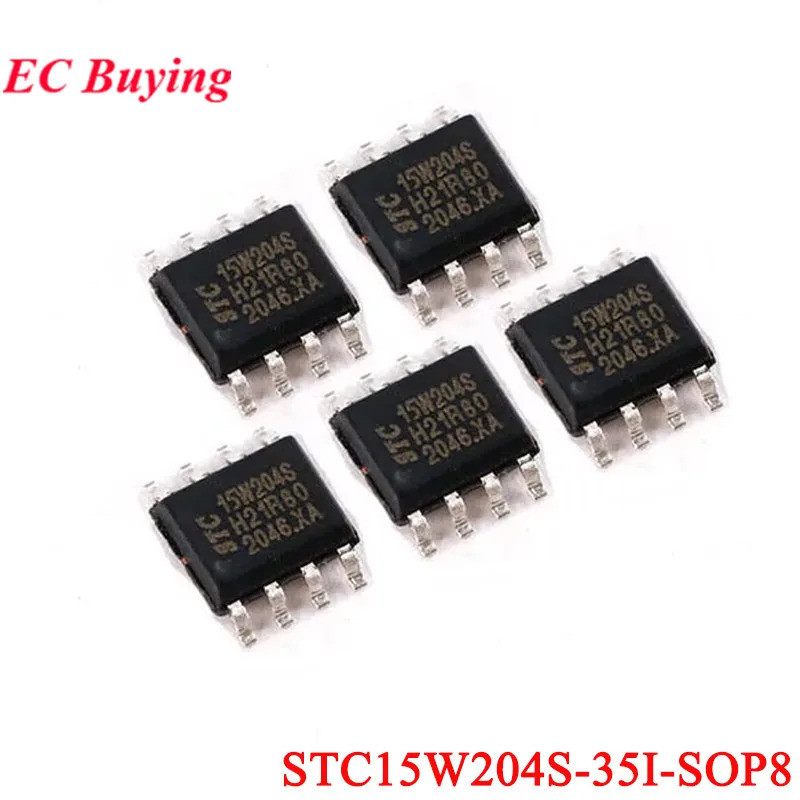 5 ชิ้น/ล็อต STC15W204S STC15W204S-35I STC 15W204S SOP8 1T 8051 Microcontroller MCU IC Controller ชิป