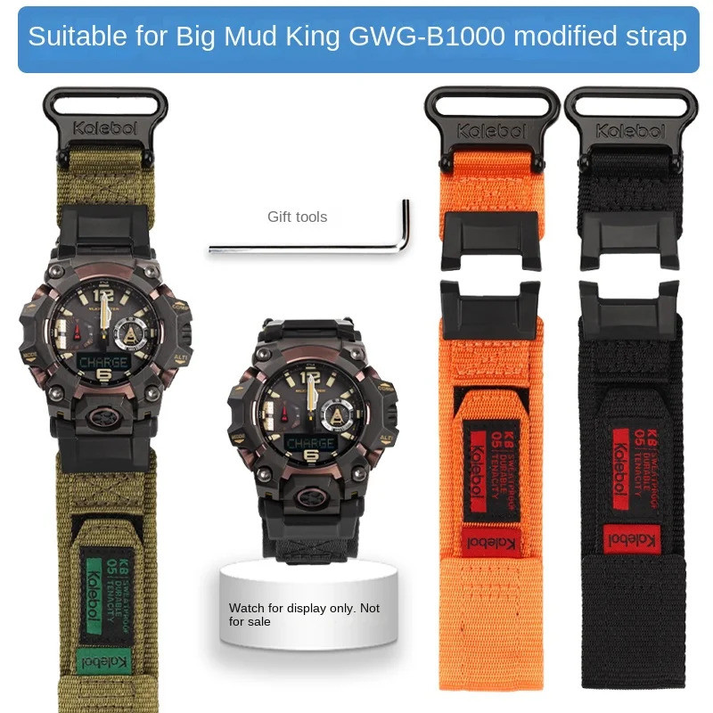 GWG-B1000 สายนาฬิกาไนลอนสําหรับ Casio GSHOCK 5713 GWG-B1000-1A รุ่นที่สาม Big Mud King ดัดแปลงสายนาฬ