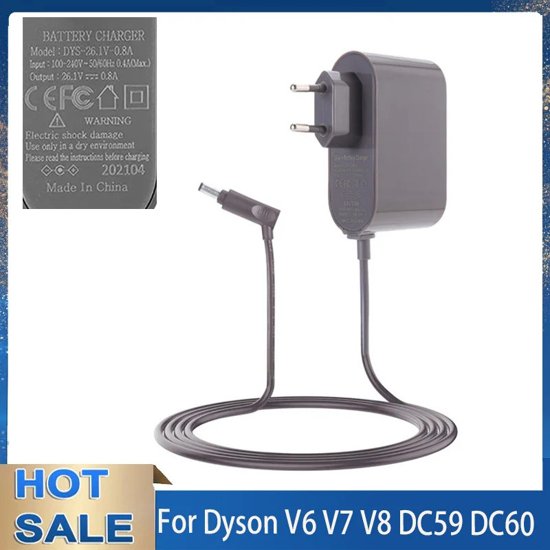 สายชาร์จสําหรับ Dyson V6/ V7/ V8/DC58/DC59/DC61/DC62/DC74 เครื่องดูดฝุ่นอะแดปเตอร์ AC ยาว 6 Ft/1.8m 