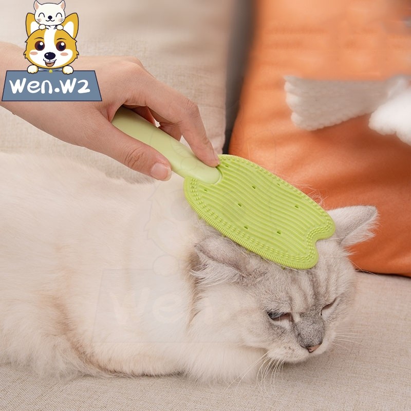 wen.W2 สัตว์เลี้ยงไอศกรีมนวดสัตว์เลี้ยงกรูมมิ่งแปรงขนคิตตี้ขนแปรงแมวหวีแปรงสองด้านแปรงหวีแปรง