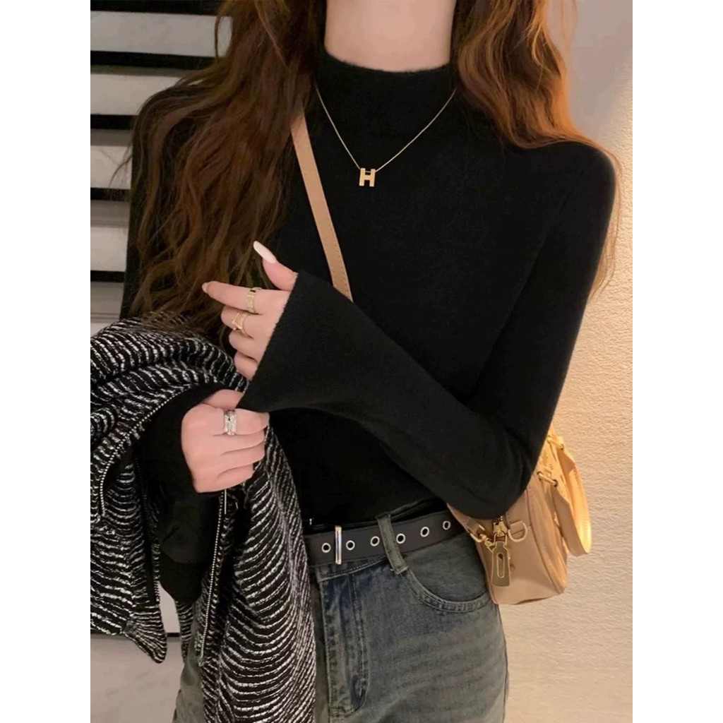 ซับในขนแกะหนาสำหรับเสื้อถักผู้หญิง แบบใหม่ คอกลม แฟชั่นทันสมัยและอบอุ่น - รูปที่ 2