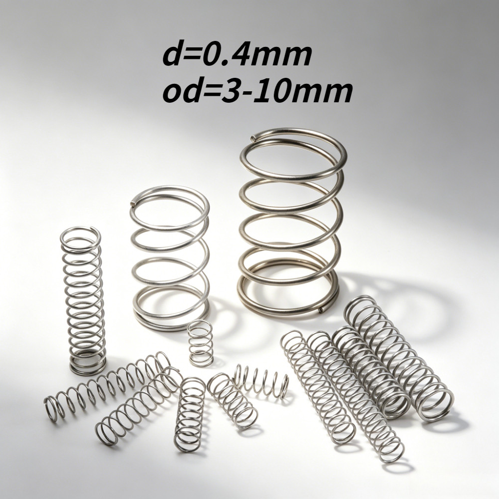 (KZS)SUS304 สปริงอัด d0.4mm * OD3-10mm สปริงอุตสาหกรรมป้องกันสนิม