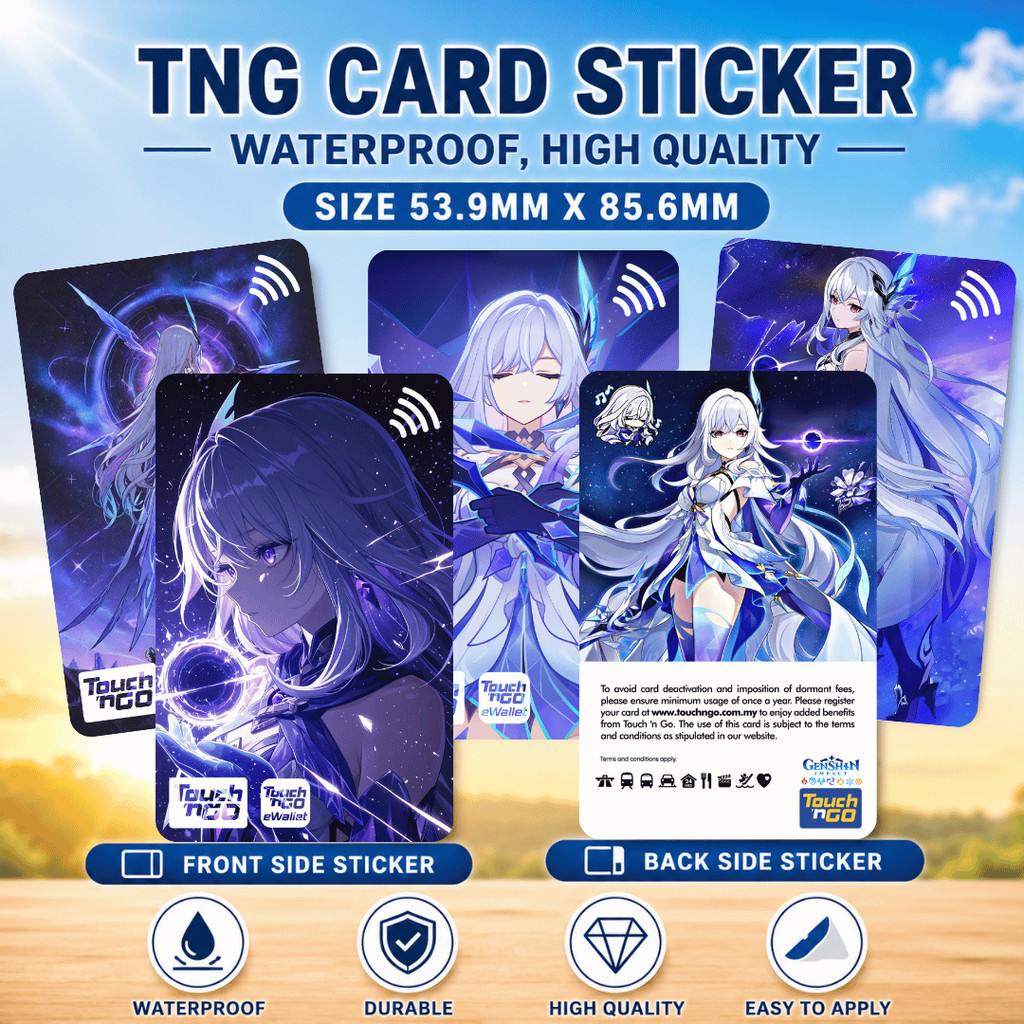 Touch n Go NFC Genshin Impact-Skirk-Card Sticker - Design Waterproof TNG Card Skin Sticker TNG eWall