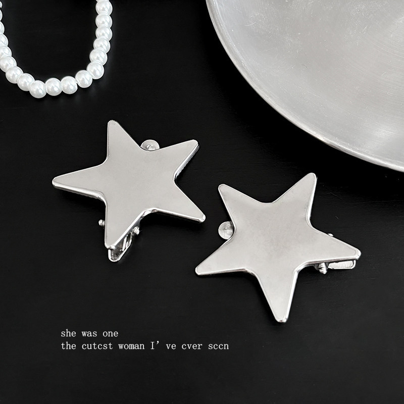 ชุด 4 ชิ้น Silver Five-Pointed Star Side Clip Simple รูปที่ 2