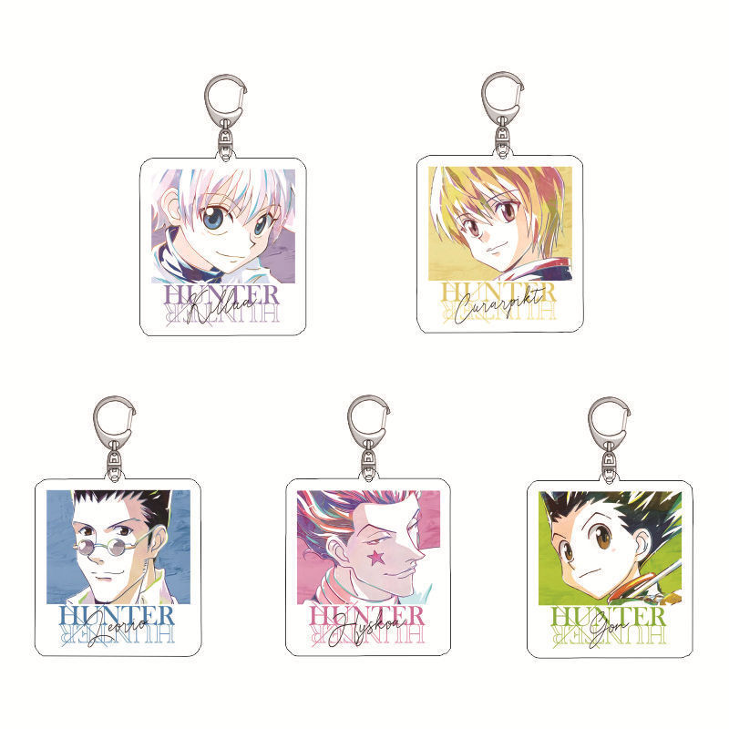 HUNTERHUNTER อะนิเมะพวงกุญแจ Killua Zoldyck อะคริลิค Key Chain Man Kurapika Key แหวนผู้หญิงกระเป๋าจี