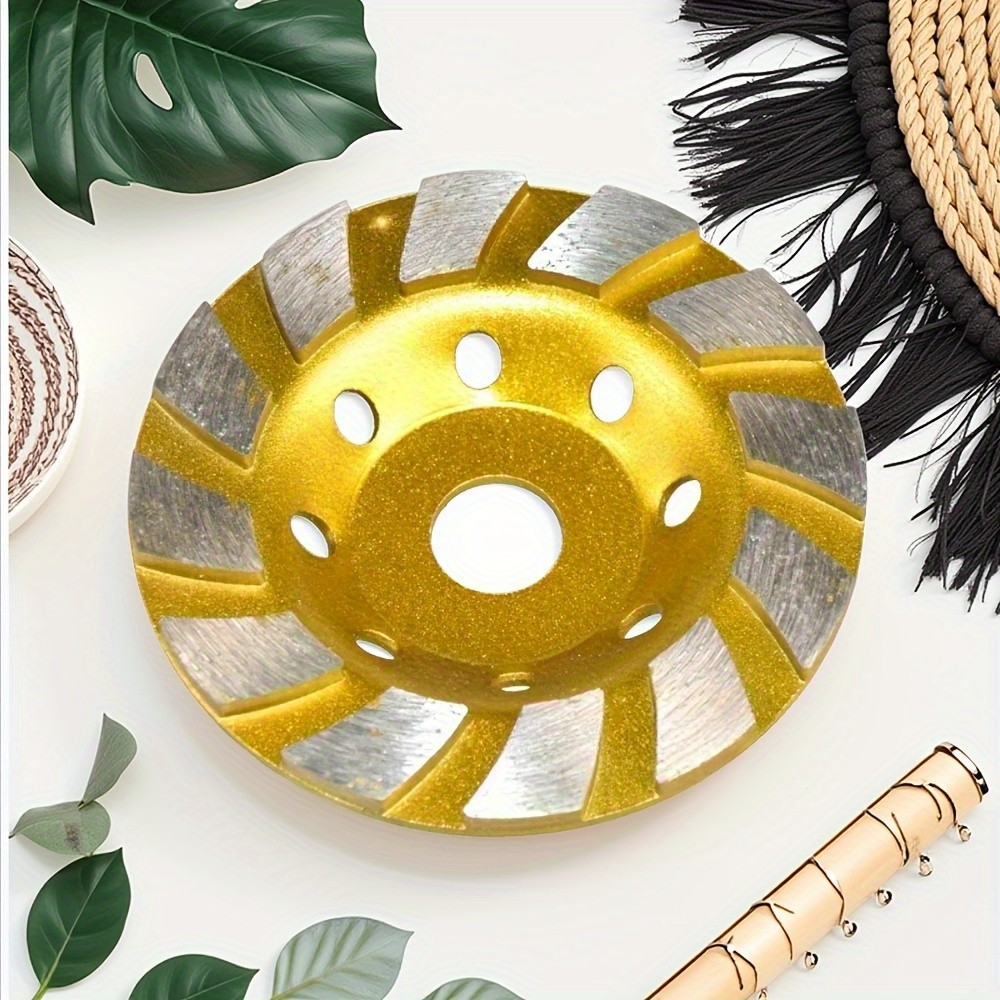 4 นิ้ว Diamond Turbo Cup ล้อสีแดง/สีเหลือง/สีดําเสริม 12-Segment Anti-Clog ฝุ่นต่ํามด