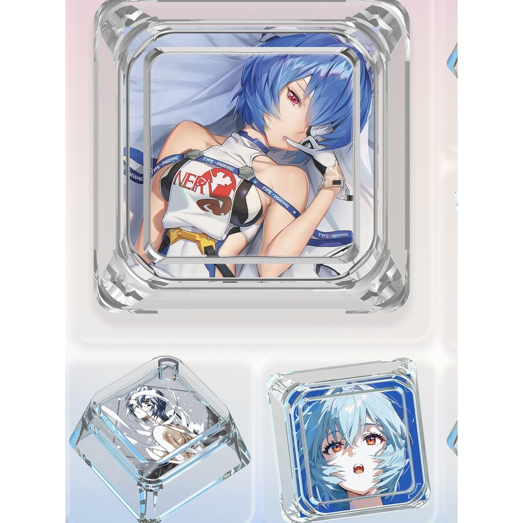 keycap คีย์แคป คีย์แคปใส เรือบรรทุกเครื่องบินคีย์ EVA Aya Polly Cross Axis Mechanical Keyboard wooti