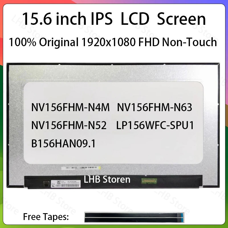 15.6 "IPS แล็ปท็อปหน้าจอ LCD NV156FHM-N4M NV156FHM-N63 NV156FHM-N52 B156HAN09.1 B156HAN09.H LP156WFC