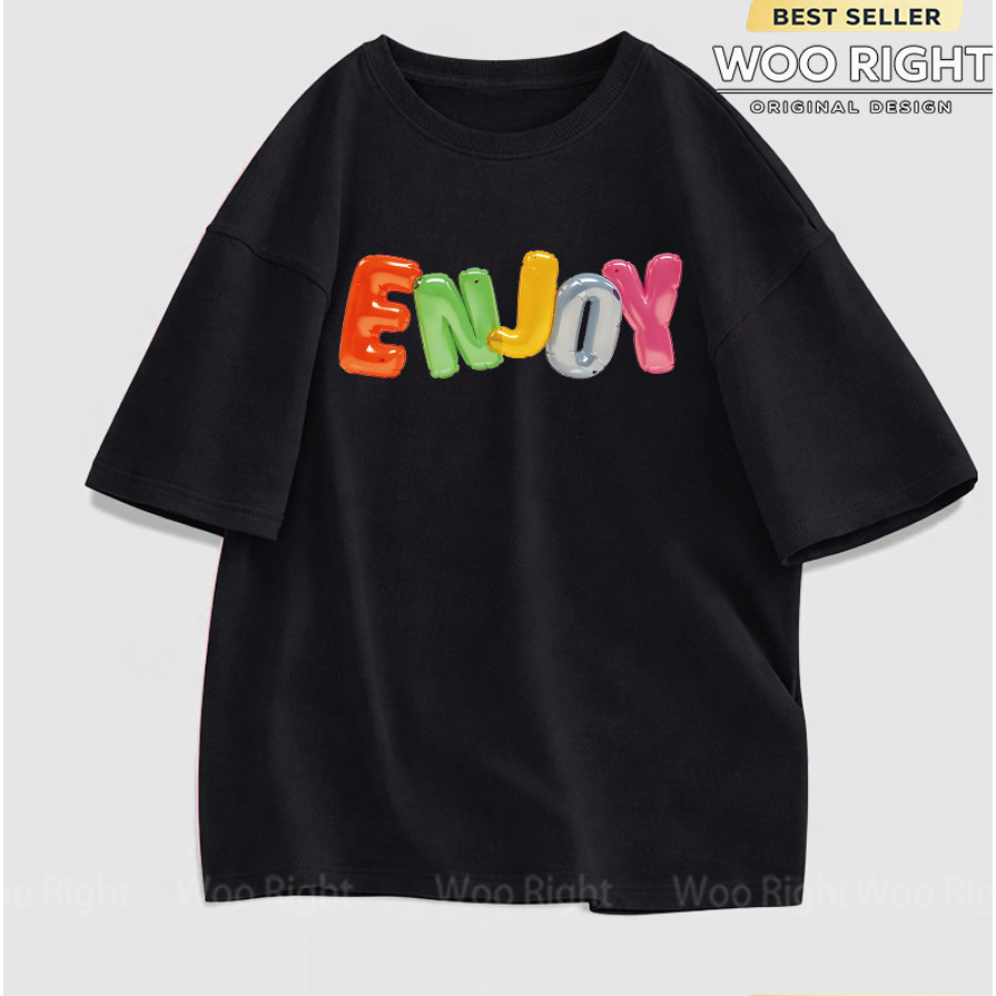 Woo Right تيشيرت قصير Boxy ‏ENJOY — صورة 7