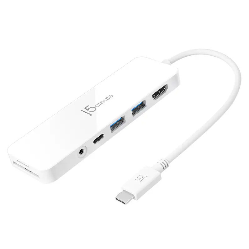 J5create USB-C® ฮับหลายพอร์ต สีขาว เจซีดี373