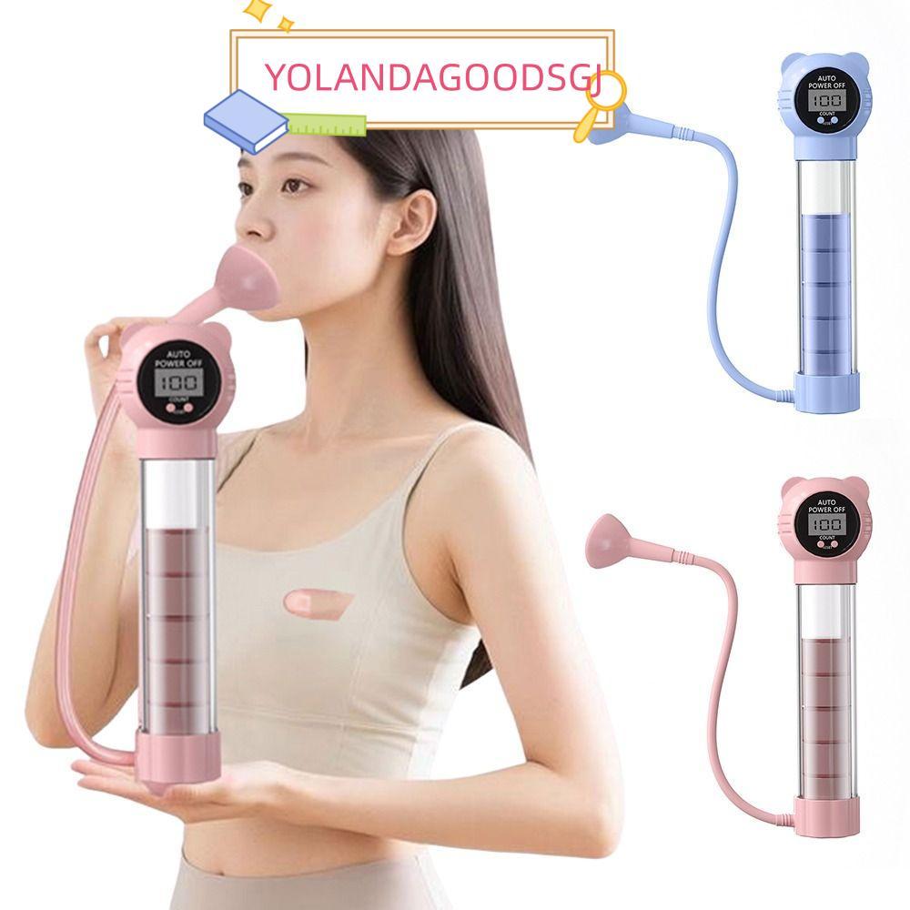YOLANDAGOODSGJ Breathing Dumbbells, Counted Breathing Trainer, ไดอะแฟรมความจุปอด Expander ปรับความต้
