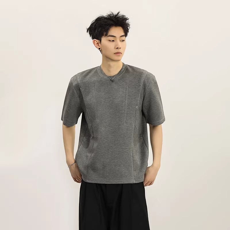Trail Echo เสื้อยืดแขนสั้นแฟชั่นย้อนยุคสบายคอเต่าด้านบน
