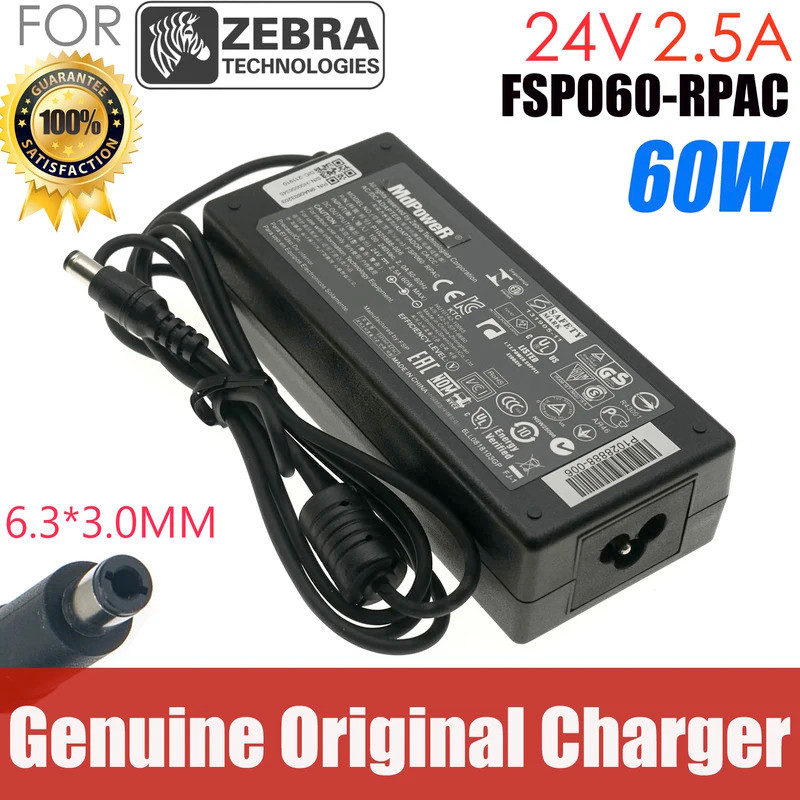 ของแท้ FSP060-RPBC อะแดปเตอร์ AC 24V 2.5A 60W สําหรับเครื่องพิมพ์ Zebra GX420 GT800 GT820 GX430T EZ1