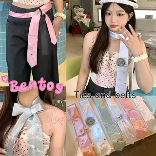 Bentoy พร้อมส่งในไทย BBY ผ้าโพกเอวและเนคไท สำหรับการแต่งแต้มสไตล์ เพิ่มความน่ารักและความเก๋ หลายแบบให้เลือก