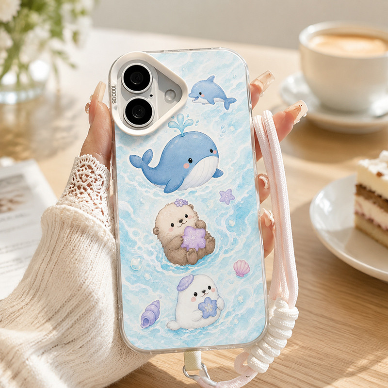 เคสไอโฟน เคส iphone สีเงินประกาย ผิวด้าน ลายน่ารัก กันกระแทก โปร่งแสง สำหรับ iPhone 11 12 13 14 15 16 17/18P HHMSCY01