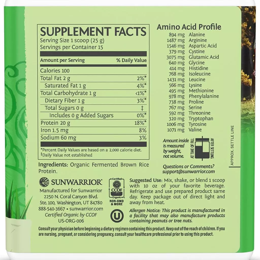 ซันวาร์ริเออร์ ผงโปรตีนข้าวกล้องธรรมชาติ Sunwarrior Classic Rice Protein thumbnail 3