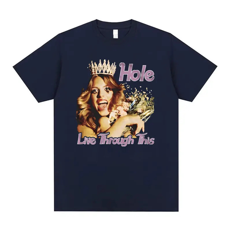 เสื้อยืดลายกราฟิกวงดนตรี Alternative Rune Rock Band Hole Courtney Love Live Throuh This Album สำหรับ