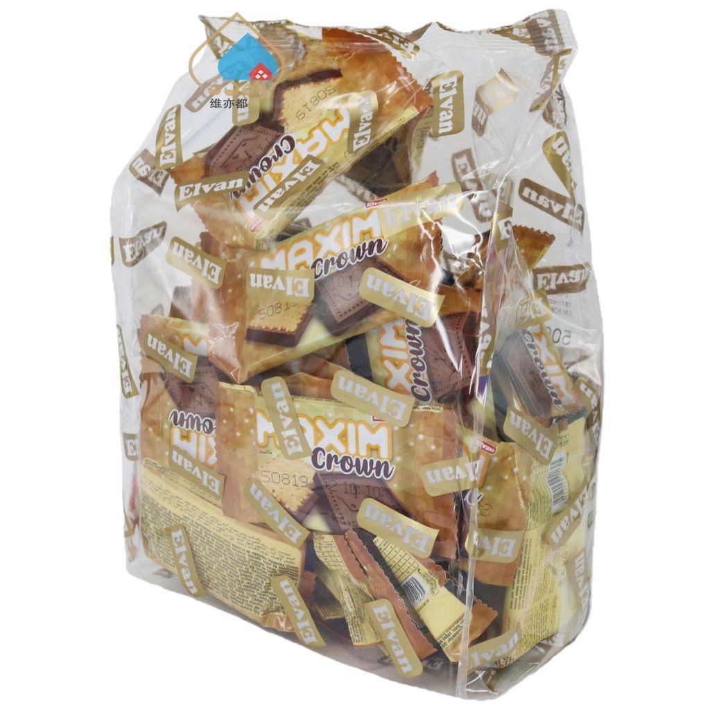 Elvan Crown Milk Chocolate Biscuit Bag Original นําเข้าตุรกี Snacks แพคเกจขนาดเล็กเป็นรายบุคคล P บิส