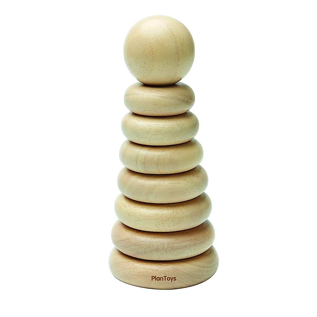 PlanToys ของเล่นไม้ 5124 Stacking Ring ชุดเรียงวงแหวนซ้อน เสริมพัฒนาการ สำหรับเด็กอายุ 12 เดือน ขึ้นไป
