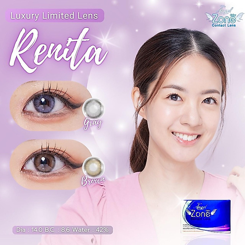 คอนแทคเลนส์ Angelzone Color รุ่น Renita (limited) กล่องน้ำเงิน Angel Zone คอนแทคเลนส์รายเดือน คอนแทคเลนส์แองเจิ้ลโซน