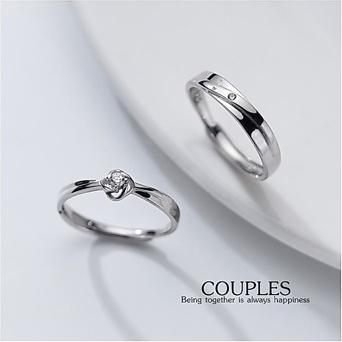 แหวนคู่รักเงินแท้ 92.5% Rose couples RGC-012 ดอกกุหลาบ ปรับขนาดได้