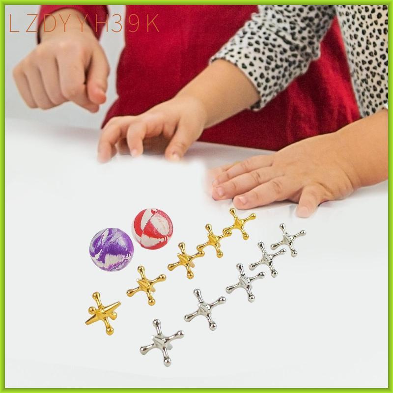 [lzdyyh39k] Jacks Game with Ball Fun Board Games for Family Game Night Stocking Stuffers Easter Loot