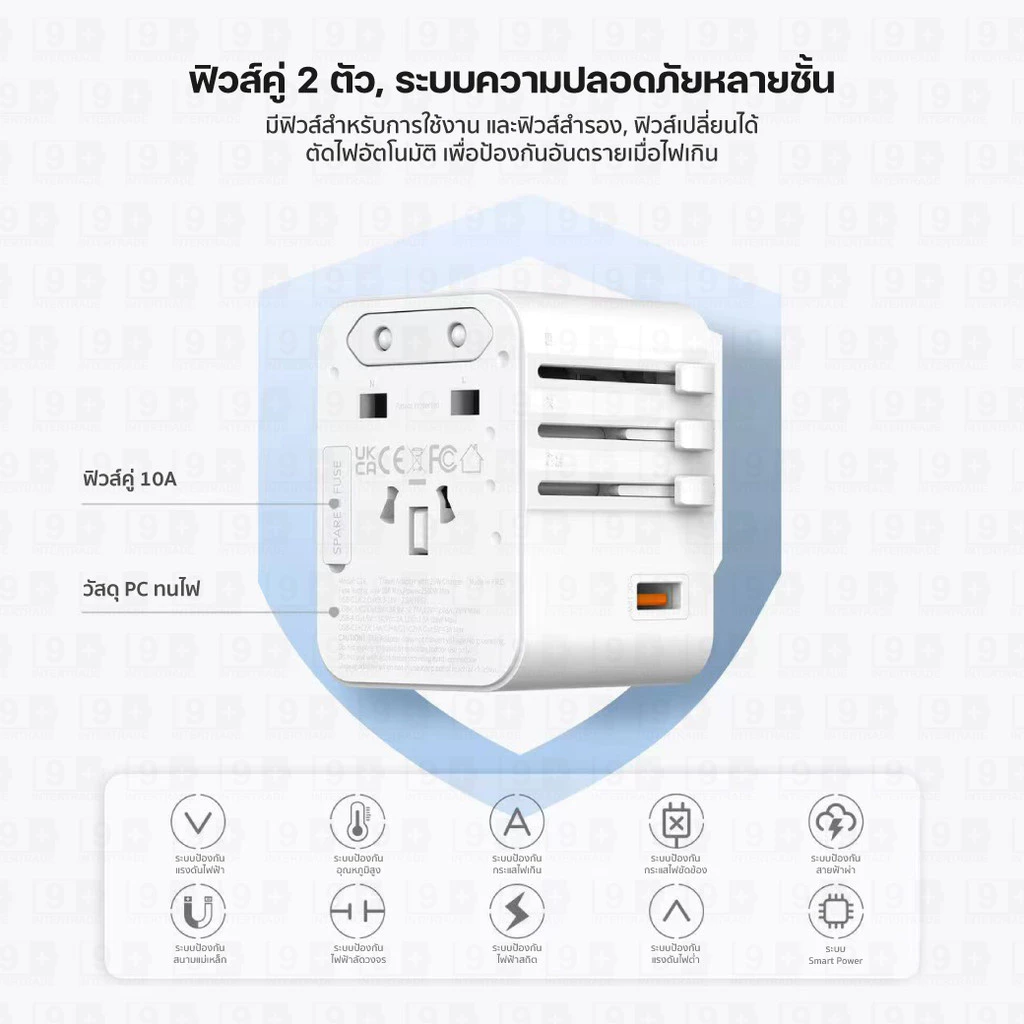 [ส่งไว] Orsen by Eloop C18 C48 หัวแปลงปลั๊กไฟ 25W 45W Universal Travel Adapter ชาร์จเร็ว Type C ปลั๊กแปลงต่างประเทศ thumbnail 6