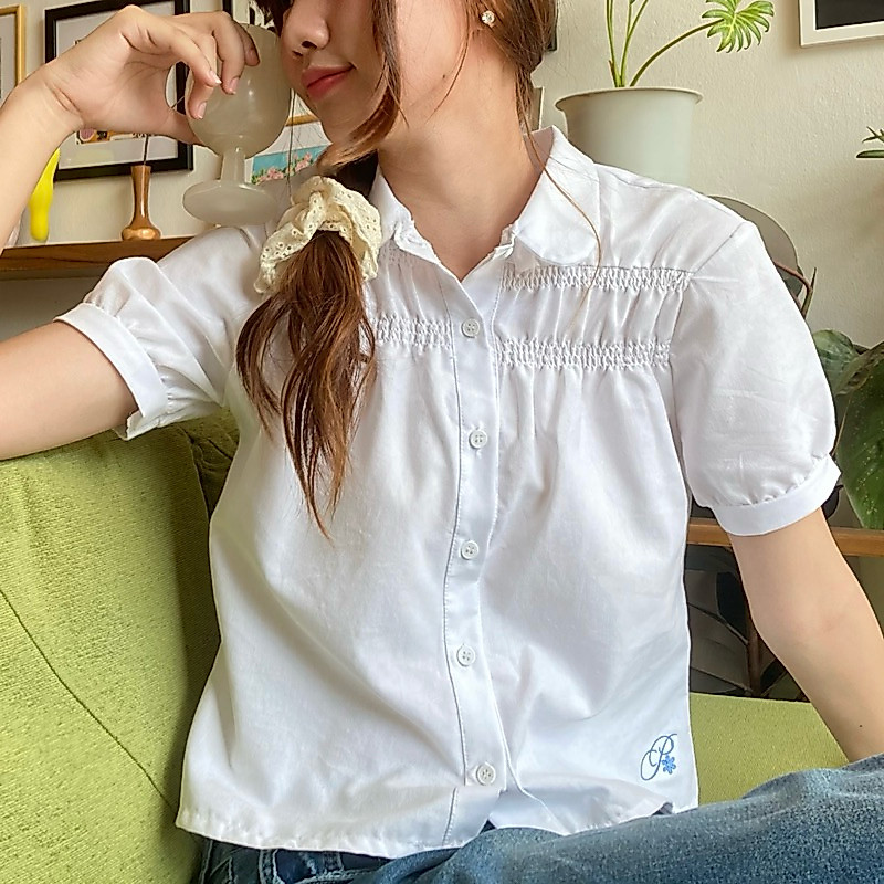 PUSH&PULL BLOOMING SHIRT เสื้อเชิ้ตคอบัว