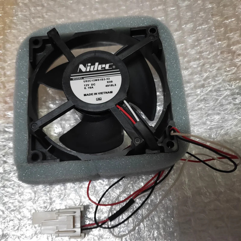U92C12MS1B3-52 เหมาะสําหรับพัดลมระบายความร้อนตู้เย็น Nidec 12V 0.16A 9CM