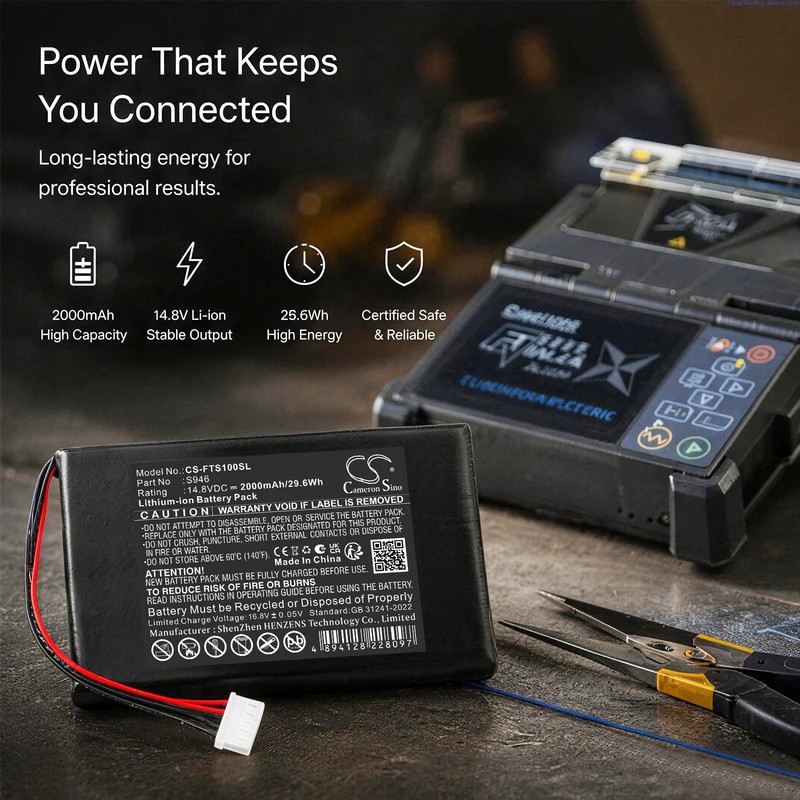 Cameron Sino 14.8V 2000mAh แบตเตอรี่ S946 สําหรับ Fitel Ninja fusion splicers NJ001