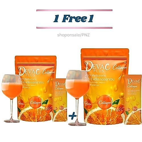 (1แถม1 )วิตซี Deva C ดีวาซีพลัสคอลลาเจน แท้💯%/2ถุง 60ซอง