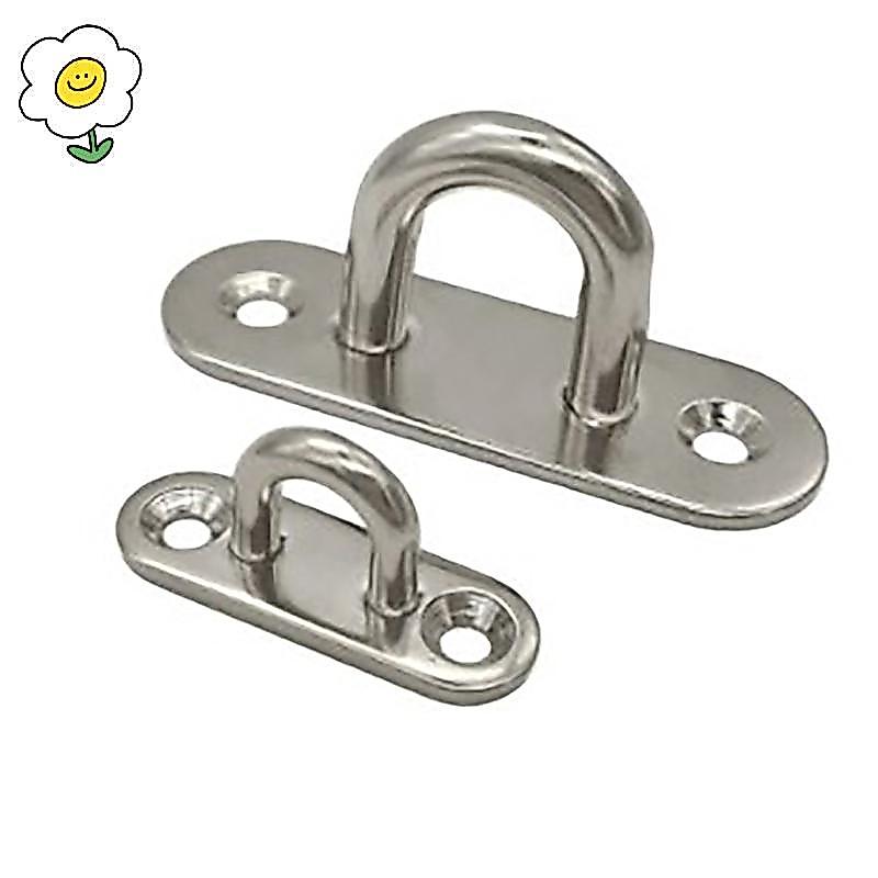 {}maoying} M5/6/8 Hook Hooks Eye Plate Heavy Oblong Duty Steel Stainless Pad Mount Wall U เรือเพดานแขวนแหวนโรงรถ Hammo D Shape {COD}
