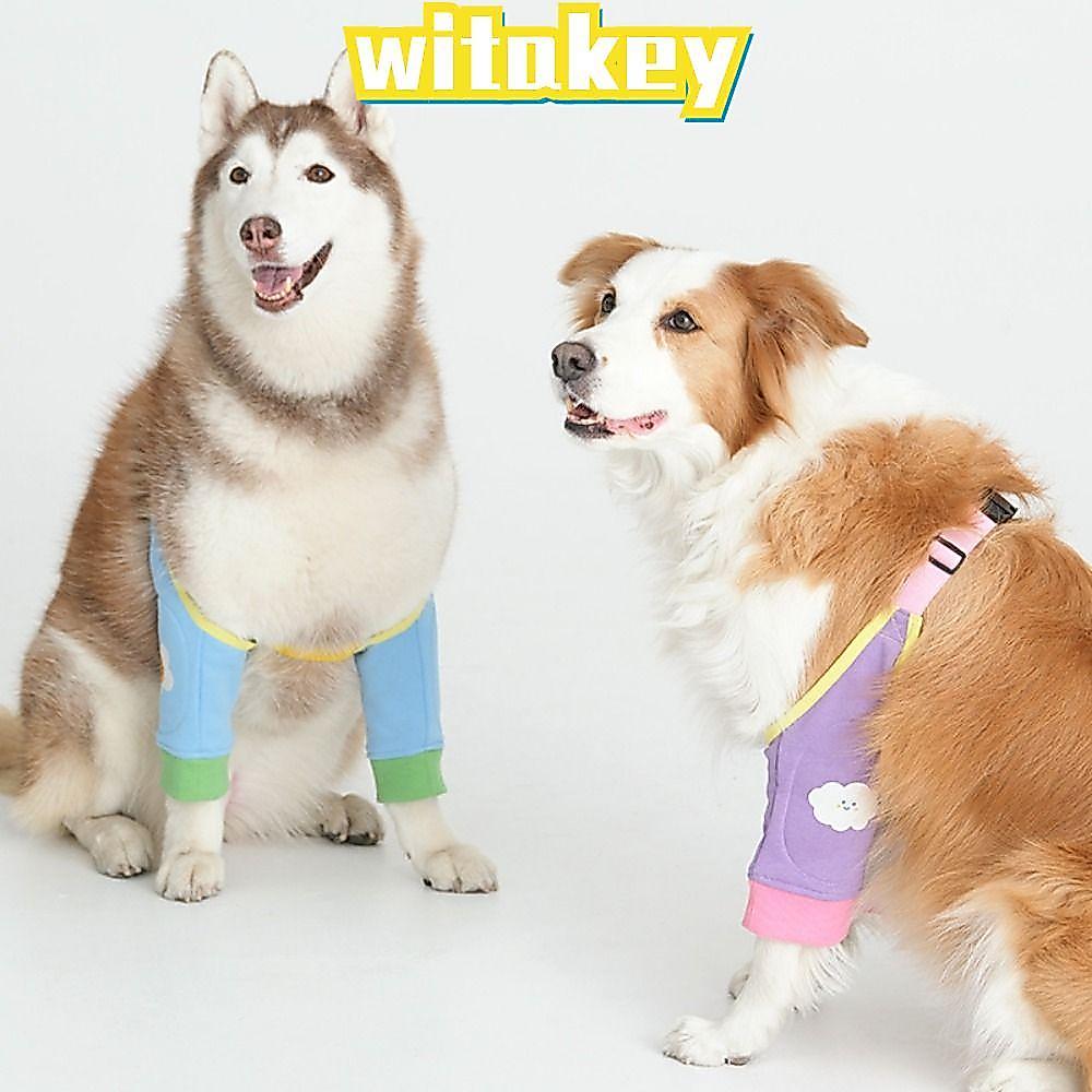 WITAKEY สนับเข่าสุนัข, ป้องกันขาข้อศอกแบบปรับได้ปลอกแขนด้านหน้าสุนัข, ล้างทําความสะอาดได้ป้องกันสิ่งสกปรกระบายอากาศข้อต่อสุนัขฝาครอบป้องกัน