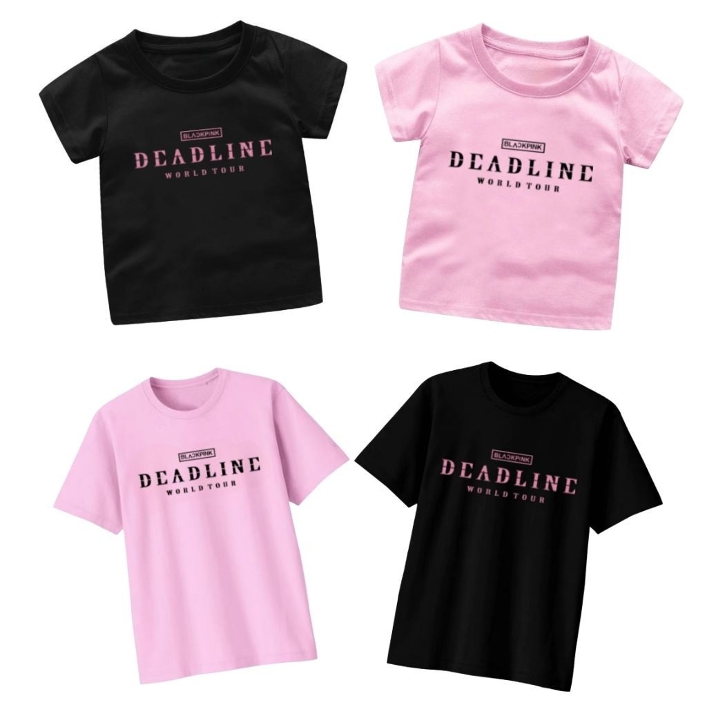 UNISEX เสื้อยืดแขนสั้นผ้าฝ้ายลาย BLACKPINK Deadline World Tour  เหมาะสำหรับทุกวัย