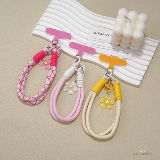 สายคล้องโทรศัพท์สั้นสไตล์มินิมอลทันสมัยสำหรับผู้หญิง พร้อมจี้ซากุระถอดได้ -CY