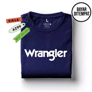 WRANGLER แรงเลอร์ เสื้อยืดผู้ชายแขนสั้น ดิสโทร ผู้ใหญ่ผู้ชายเสื้อยืดโลโก้ด้านบนสบาย