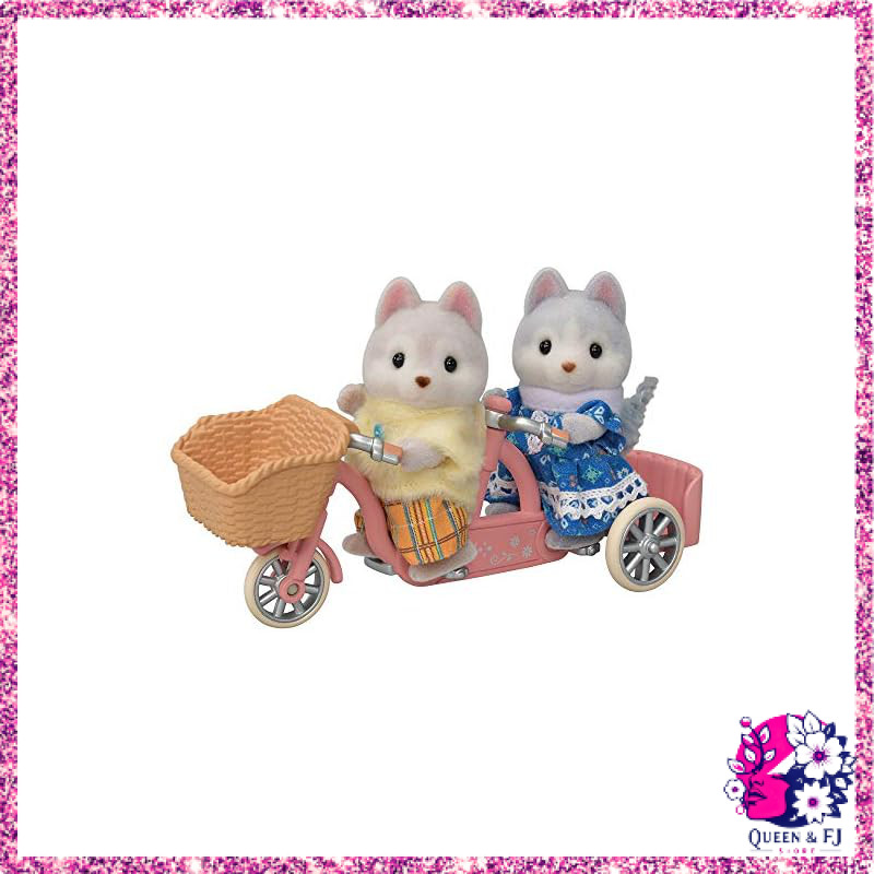 Sylvanian Families Doll & Furniture Set - Husky Siblings Cycling Set - 3 Years & Up - EPOCH