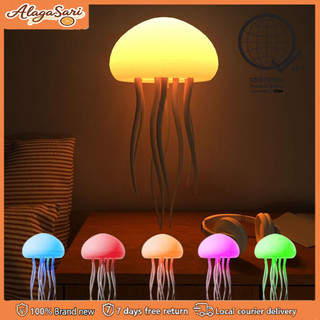 Jellyfish Night Light Intelligent Voice Control Sensor 5 Color Change Rechargeable Room Decor