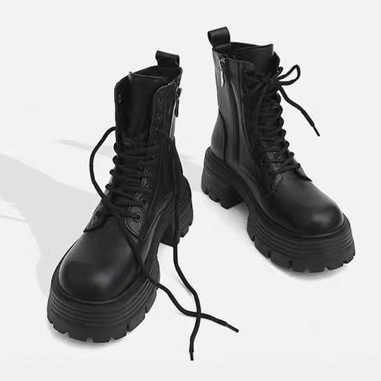 มาร์ตินบูทพียูล่าสุด แบบซิปข้าง สำหรับหน้าหนาว ส้นแบน สวมใส่สบาย จากราคาโรงงาน - รูปที่ 5