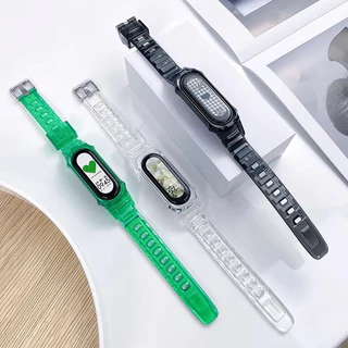 สายรัดกรณีโปร่งใส ฝากป้องกั for Smartwatch Mi Band 10 เข็มขัดป้องกันหน้าจอ อุปกรณ์เสริมสร้อยข้อมือ for MiBand 10 9 8 NFC