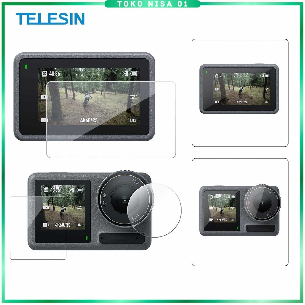 TELESIN ฟิล์มกันรอยกระจกนิรภัย 2.5D สําหรับ DJI Osmo Action 5 Pro - S6-FLM-13-DJ
