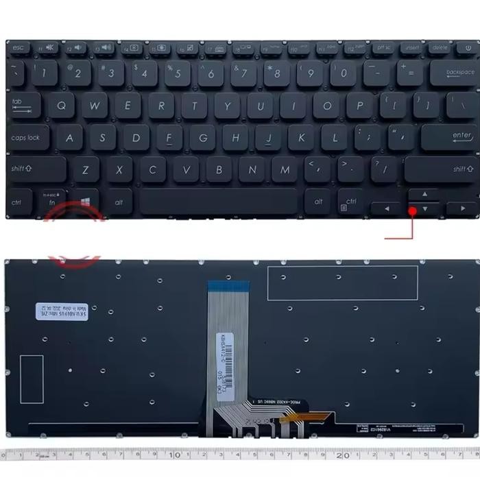 ORI คีย์บอร์ด Asus VivoBook X412 A412F A412D A412U A412DA X412F X412D X412A Backlight - สีดํา