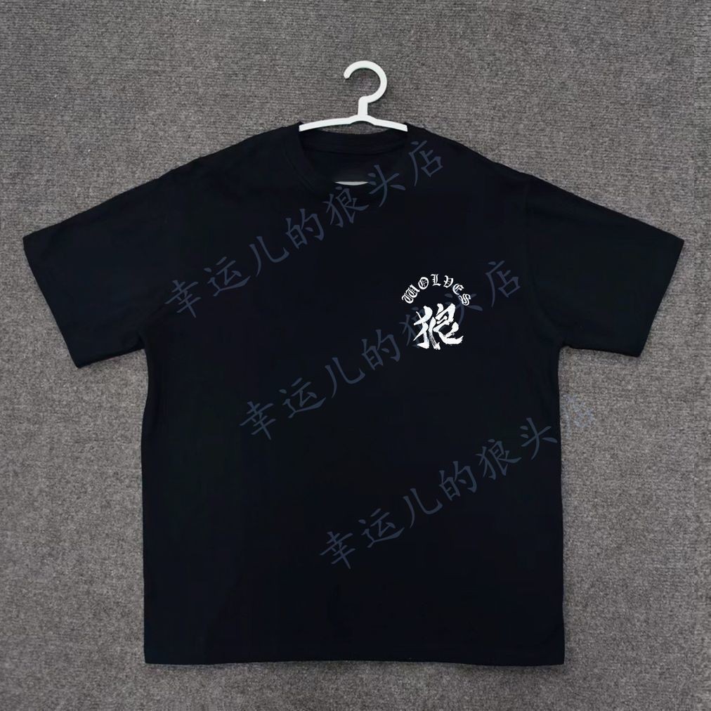 < Darcsport สไตล์ใหม่ > Wolf Head Street Wear Loose Niche Street Wear Round Neck Print Trend Heavy L