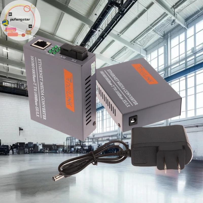 Pufangstar 1/2 ชิ้น HTB-GS-03 Gigabit Fiber Optical Media Converter 10/100/1000Mbps Single Mode ถึง RJ45 3 กม./20 กม. Photoelectric Converter TH