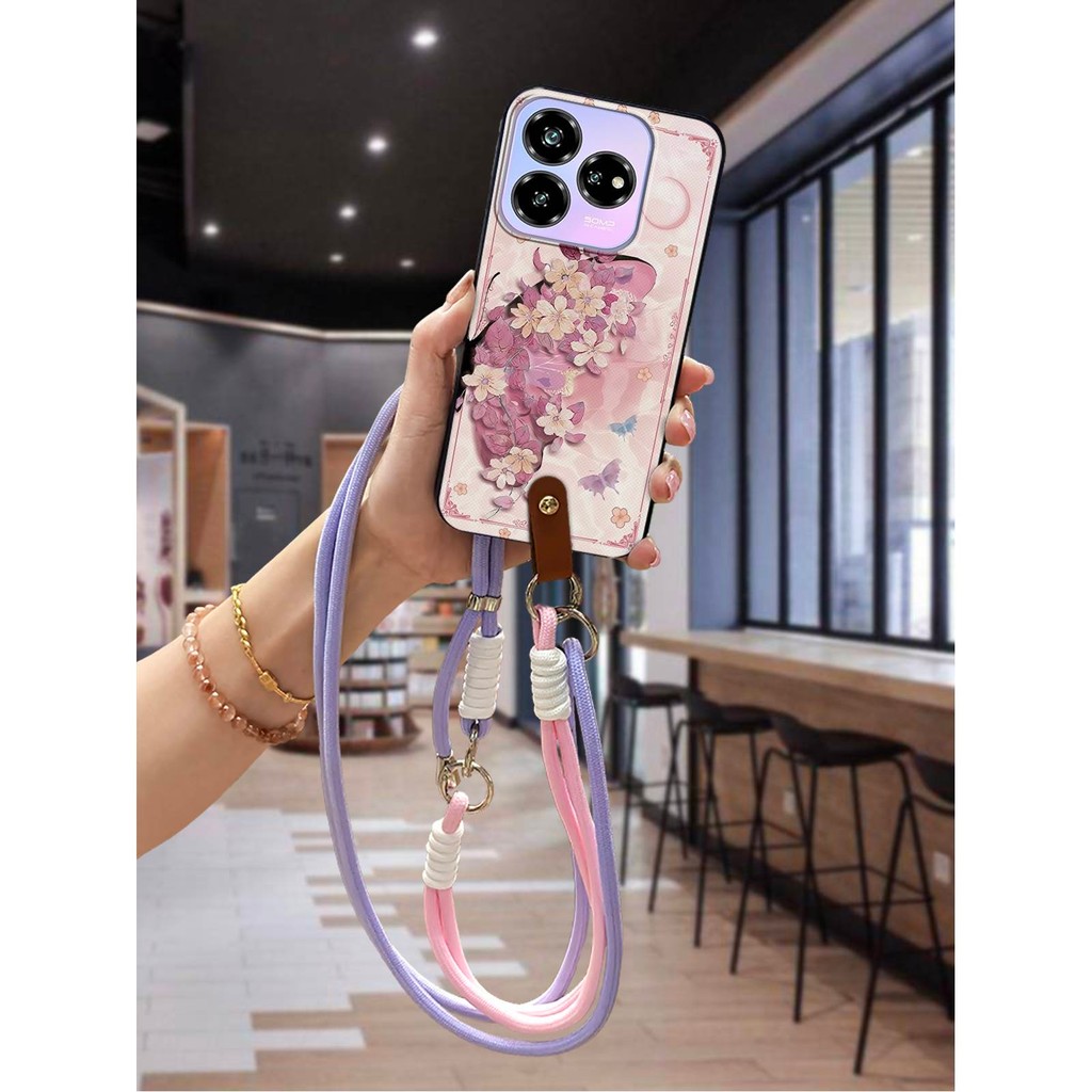 ป้องกันเต็มห่อเคสโทรศัพท์สําหรับ ZTE Blade V60 ออกแบบ/Axon 60 Lite นุ่มปกหลังป้องกันฝุ่นสร้อยคอ Cros