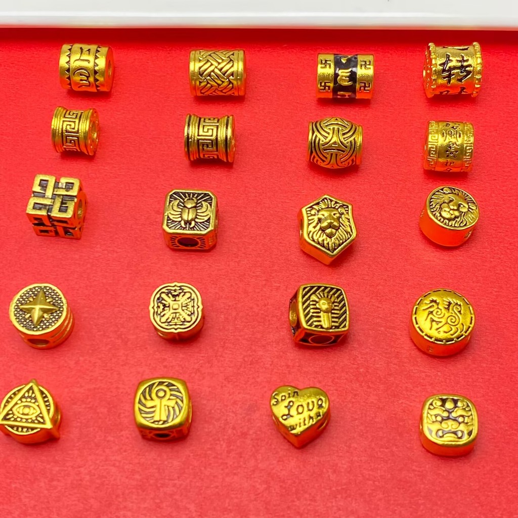 Tattoo Square Bead Love Barrel Bead Accessories การเก็บรักษาสีสูง Strong การเก็บรักษาสีวิธีโบราณ Gold diy เครื่องประดับอุปกรณ์เสริม Handmade St