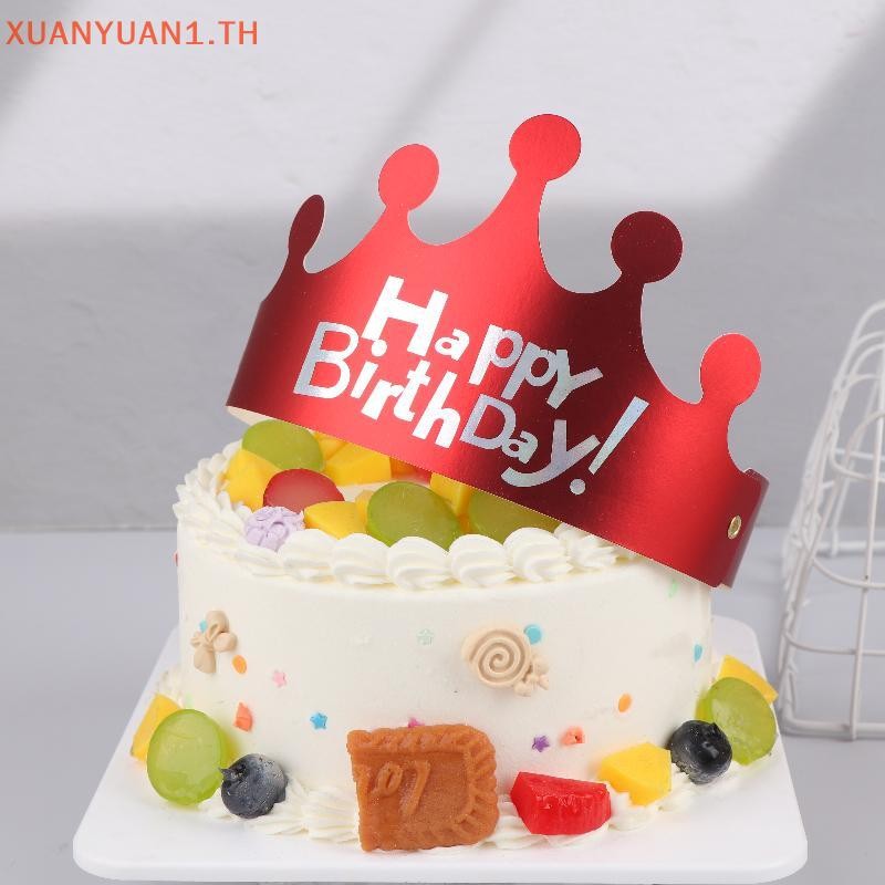 XUAN 25PCS Creative Happy Birthday หมวกมงกุฎหมวก DIY Handmade Party Decor Photo Prop สําหรับผู้ใหญ่เ